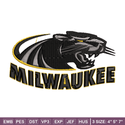 wisconsin milwaukee panthers embroidery design, logo embroidery, logo sport, sport embroidery, ncaa embroidery.