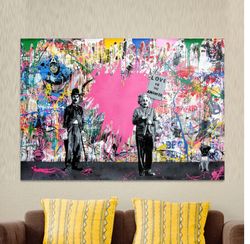 pop wall street graffiti canvas brainwash urban art print modern art decor large canvas print living room wall art decor