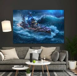 ship canvas wall art ,warship, pirate ship canvas , pirate ships canvas print , sailing ship canvas painting , wall art