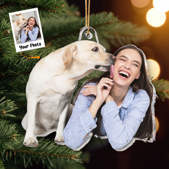 personalized acrylic dog photo ornament - perfect gift for dog lovers dog moms and dog dads