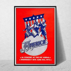 america band poster  vintage wall art  music memorabilia  retro wall art concert poster  poster with frame  a4, a2, a1 s