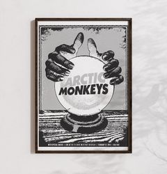 arctic monkeys band poster  vintage wall art  music memorabilia  retro wall art concert poster  poster with frame  a4, a