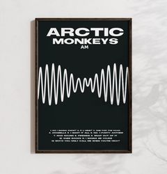 arctic monkeys band poster vintage wall art  music memorabilia retro wall art concert poster poster with frame  a4, a2,