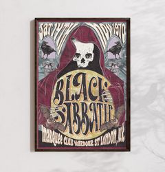 black sabbath band poster  vintage wall art  music memorabilia  retro wall art concert poster  poster with frame  a4, a2