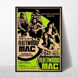 fleetwood mac band poster  vintage wall art  music memorabilia  retro wall art concert poster  poster with frame  a4, a2