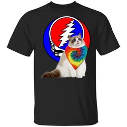 ragdoll cat mixed grateful dead t-shirt ha02