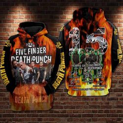 five finger death punch hoodie all over printed