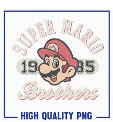 super mario bros png, 1985 face vintage logo graphic png, mario fan gift png, birthday gift for game lover png