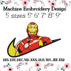 nike embroidery design with iron man