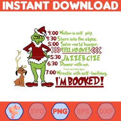 The Grinch Png, I'm Booked Png, Merry Grnichmas Png, Retro Grinch