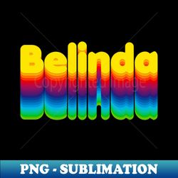 rainbow layers belinda name label - decorative sublimation png file - transform your sublimation creations