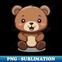 cartoon cute kawaii adorable brown bear - signature sublimation png file - fashionable and fearless