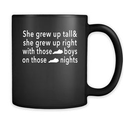 she grew up on those kentucky nights &8211 full-wrap coffee black mug