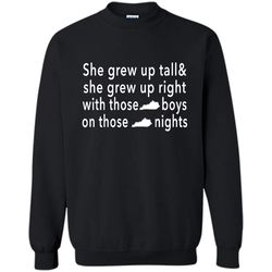 she grew up on those kentucky nights &8211 gildan crewneck sweatshirt