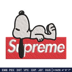 supreme snoopy dog embroidery design, supreme snoopy dog embroidery, cartoon design, embroidery file, digital download.