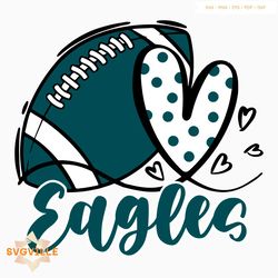 Eagles Heart Football Svg Digital Download