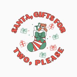 santa gifts for two please pregnancy svg
