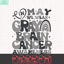 in may we wear gray brain cancer awareness svg