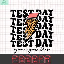 test day you got this pencil lightning bolt svg