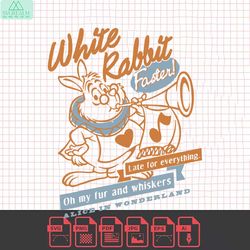 retro alice in wonderland white rabbit faster svg