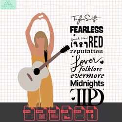 taylor swift albums midnights ttpd svg