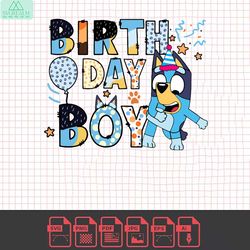 retro birthday boy party bluey png