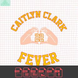 caitlin clark fever 22 heart hand svg