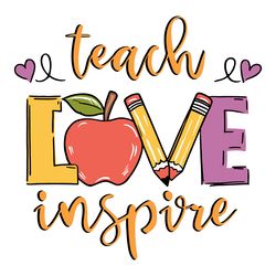teach love inspire teacher sublimation designs downloads