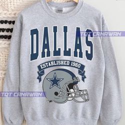 vtintage dallas football crewneck, vintage sweatshirt, game day pullover, cowboys 90s style football crew,unisex shirt-1