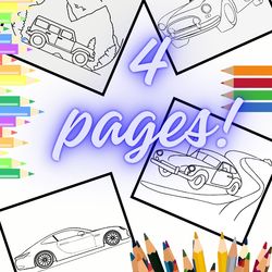 coloring page printable car picture