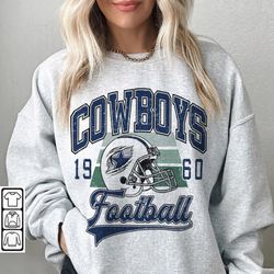 cowboys football sweatshirt, dak prescott shirt retro foobal american crewneck, dallas vintage 90s graphic tee l169