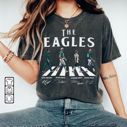 eagles walking abbey road signatures football shirt, nick sirianni, jalen hurts, d'andre swift, jason kelce, philadelphi