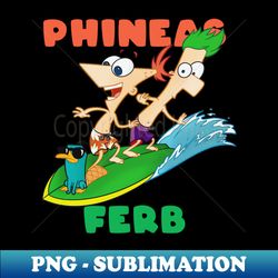 phineas and ferb - retro png sublimation digital download - bring your designs to life