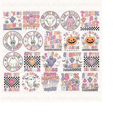 retro halloween bundle svg, halloween vector, witch svg, ghost svg, halloween shirt svg, pumpkin svg cricut, hippie svg,