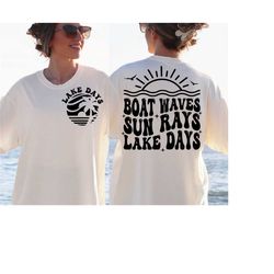 boat waves sun rays lake days svg, lake life svg, summer lake svg, lake vacation svg, summer lake png, lake days svg, la