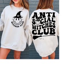 antisocial witches club svg, witch svg, trendy halloween svg, halloween shirt, witchy woman svg, retro halloween svg, ha