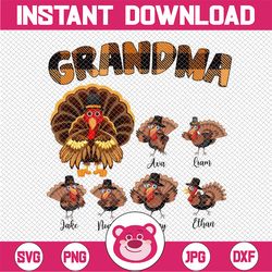 Custom Grandma Png, Personalized Grandma Fall Png, Grandma Thanksgiving Png, Grandma Fall Thanksgiving