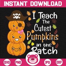 I Teach The Cutest Pumpkins In The Patch Png, Fall Season Png, Cute Teacher Png File Sublimation Design Downloads