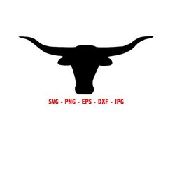 texas longhorn head instant download svg, png, eps, dxf, jpg digital download