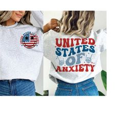 united states of anxiety svg, america svg, 4th of july svg, anxiety svg, american flag svg, usa svg, retro america svg,