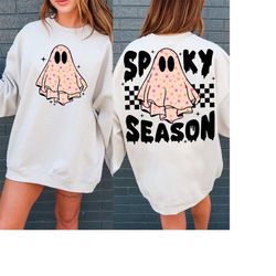 spooky season svg png, halloween sublimation digital design download, cute ghost svg, spooky girl png, trendy svg, pumpk