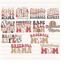 baseball mom svg bundle, retro baseball svg, momlife svg, baseball mama svg, baseball mom svg, mother's day svg, gift fo