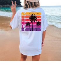summer svg/png, palm trees and sunset png, summer beach png, design download, summer t shirt design, print or sublimatio