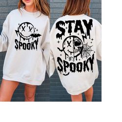 stay spooky svg, retro halloween svg, spooky halloween svg, halloween smile face svg, spooky season, spooky vibes svg, h