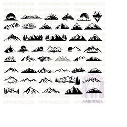 mountains svg, png. trees svg. forest svg cricut. mountain svg clipart. silhouette svg cut file. outdoor svg. travel svg