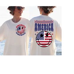 retro america svg/png, front & back design, usa shirt sublimation, groovy 4th of july vintage, trendy america png, smile