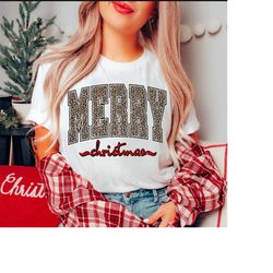 leopard print merry christmas png, merry christmas png, merry png, christmas png, digital download, christmas sublimatio