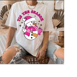 tis the season cute snowman png, christmas png, winter png, trendy christmas png for shirt design, christmas sublimation