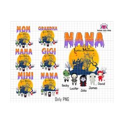 custom halloween png, halloween family png, personalized nana, mama png, custom nana png, halloween png, little of monster png, grandma png