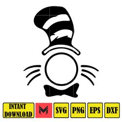 dr seuss svg layered item, dr. seuss quotes cat in the hat svg clipart, cricut, digital vector cut file, cat and the hat